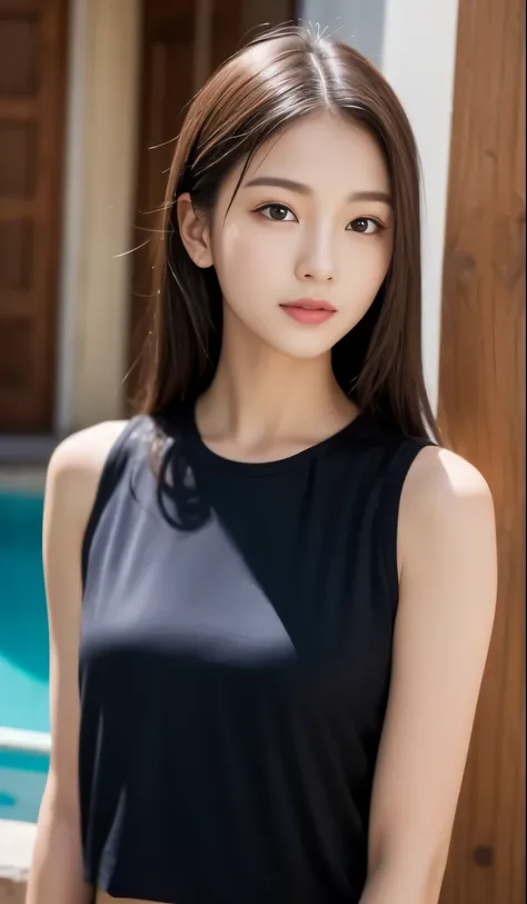 ((highest quality、8K masterpiece:1.3))、fix a sharp focus:1.2、(super beautiful face:1.0)、(The beauty of slim abs:1.0)、(Glossy and glossy skin:1.0)、realistic pictures、Brunettes、video writing、High resolution eyes and face、video writing、(cowboy shot:1.3)、、Seen...