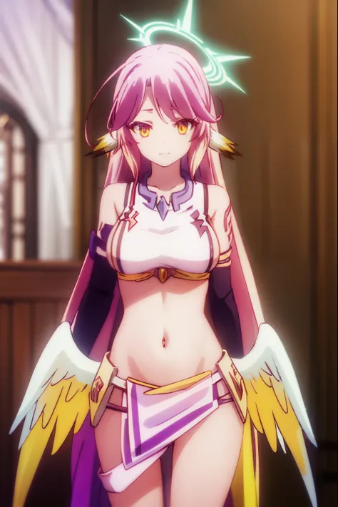 jibril, break jibril, angel, angel wings, animal ears, bird ears, compass rose halo, feathered wings, feathers, gradient hair, h...