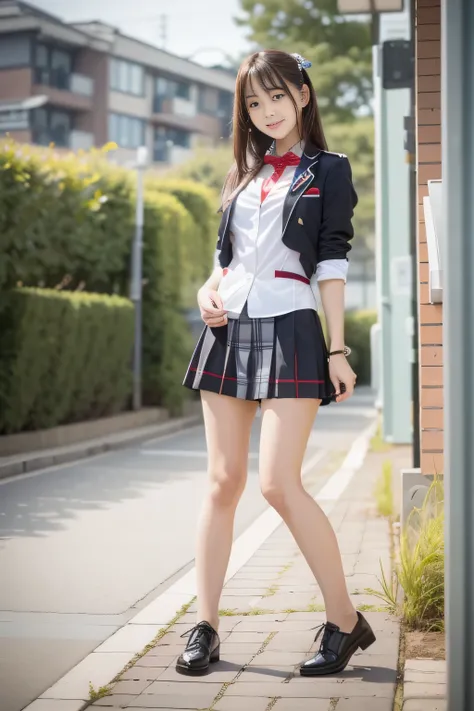 RAW image quality, (((high details,high detail、High resolution、masterpiece, attention to detail))), (1 girl:1.4), Arab-asian woman in uniform, Realistic young gravure idol, surreal high school girl, japanese school uniform, japanese girl uniform, surreal h...