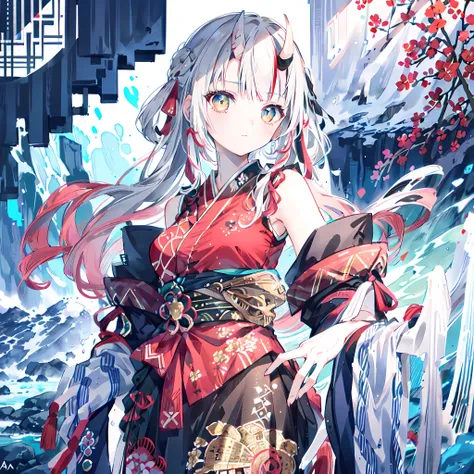 Kiri Ayame, ((best quality)),(ultra high resolution),(Super detailed),(Detailed depiction),((Best CG)),(The most exquisite work of art),ultra-precision art,Stunning depiction of art,Delicate ink paintings,landscape, (woman wearing best hufu，Exquisitely emb...