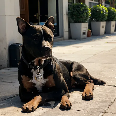 Pitbull waiting for owner