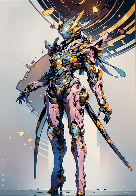 A woman adorned in fantasy-style full-body armor, a crown-concept fully enclosed helmet that unveils only her eyes, a composite layered chest plate, fully encompassing shoulder and hand guards, a lightweight waist armor, form-fitting shin guards, the overa...