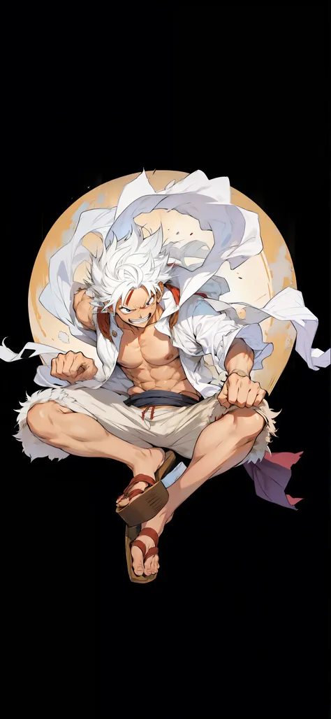 Luffy gear five, white hair