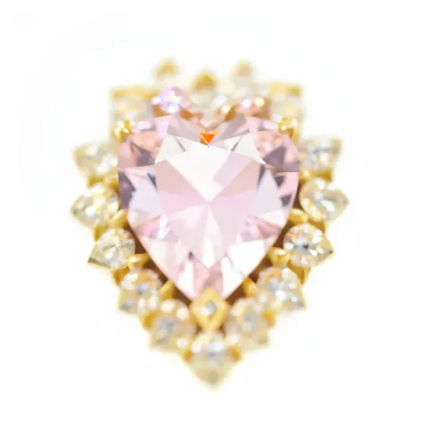 a heart-shaped pink diamond surrounded by white diamonds, miniatura, diamante e quartzo rosa, topaz, 9k, 9 mil, 1/Anos 160, 1 / 1 6 0 s, estreia, Rufo de cristal, Stone in the heart, 20K, 32K, 3 2k, 1 / 8 0 s, Enfeite de joias, 128 mil, lapela