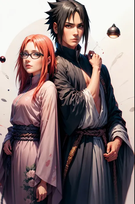 Karin Uzumaki, Uzumaki Karin, long red hair, red hair color, dark red hair, red eye color, glasses,