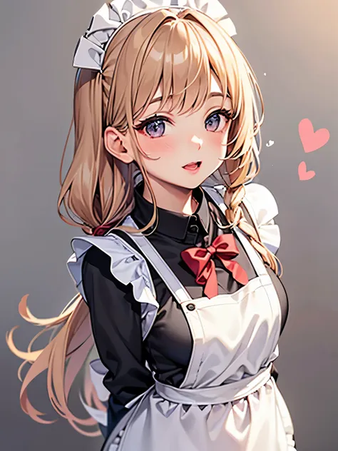 girl,((♡)),((heart background)),(wearing a homely apron:1.3),((casual winter clothes)),close up of face,