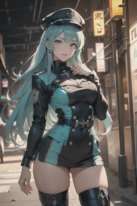 Anime, Girl, (((1girl))), (((Waifu, Xenoblade Chronicles 2, Pneuma Waifu))), Techwear, (((Seafoam Green Hair, Long Hair))), ((Seafoam Green Eyes eyes:1.3, Upturned Eyes: 1, Perfect Eyes, Beautiful Detailed Eyes, Gradient eyes: 1, Finely Detailed Beautiful ...