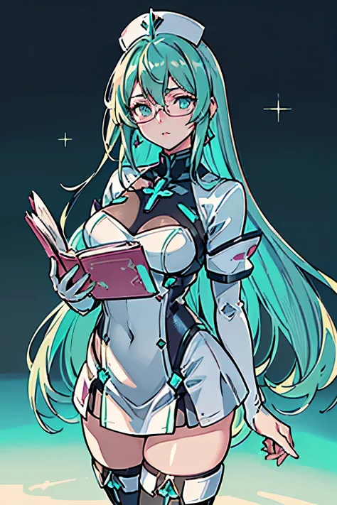 anime, girl, (((1girl))), (((waifu, xenoblade chronicles 2, pneuma waifu))), (((seafoam green hair, long hair))), ((seafoam gree...