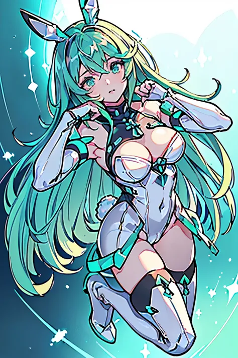 Anime, Girl, (((1girl))), (((Waifu, Xenoblade Chronicles 2, Pneuma Waifu))), (((Seafoam Green Hair, Long Hair))), ((Seafoam Green Eyes eyes:1.3, Upturned Eyes: 1, Perfect Eyes, Beautiful Detailed Eyes, Gradient eyes: 1, Finely Detailed Beautiful Eyes: 1, S...