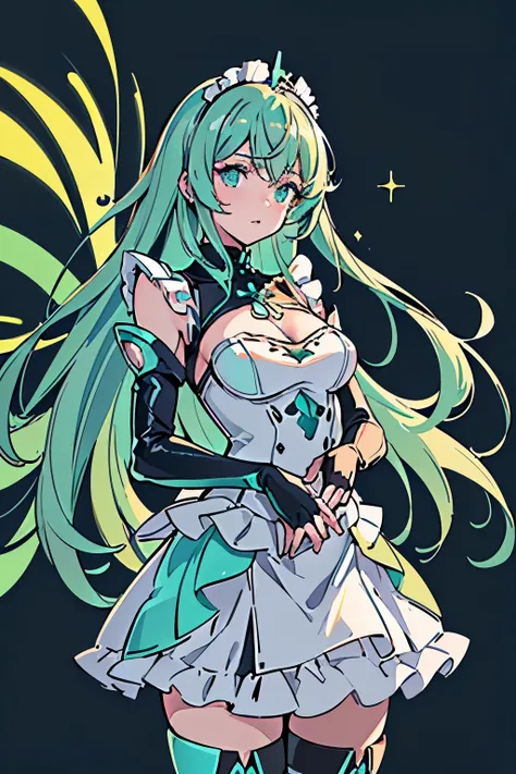 Anime, Girl, (((1girl))), (((Waifu, Xenoblade Chronicles 2, Pneuma Waifu))), (((Seafoam Green Hair, Long Hair))), ((Seafoam Green Eyes eyes:1.3, Upturned Eyes: 1, Perfect Eyes, Beautiful Detailed Eyes, Gradient eyes: 1, Finely Detailed Beautiful Eyes: 1, S...