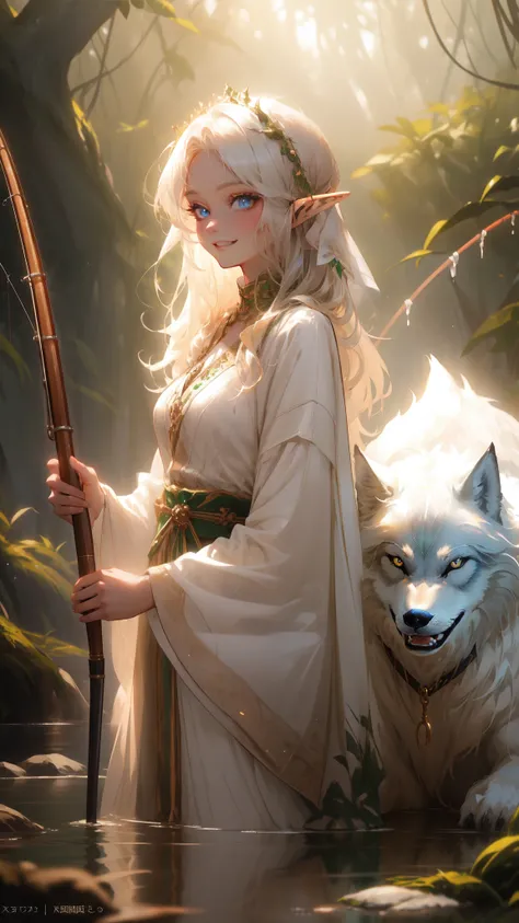 ((masterpiece)), (top quality), (best quality), ((ultra-detailed, 8k quality)), Cinematic lighting, Volumetric lighting, (detailed line art), absurdres, (best composition), (high-resolution), Aesthetics,
BREAK,
an (elf) girl gracefully casting her fishing ...