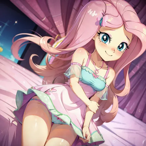 Fluttershy, sexy dress,upskirt, cute panties, sexy panties, Fluttershy Equestria girls, blushing, smiling cute, Fluttershy, cuerpo completo, high resolusion