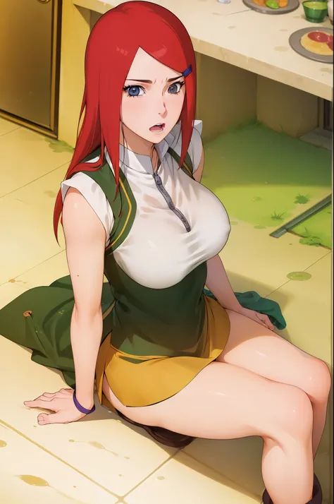 ((La mejor calidad)), ((Obra maestra)), (Detallado), Cara perfecta, sexy, atractiva, ((4k)), tetas grandes, Kushina Uzumaki