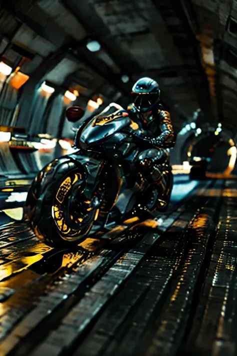 dream motorcycle looks like a black wasp in motion a ducati black as night, professional motorcycle photography, hyperdetailed, ...