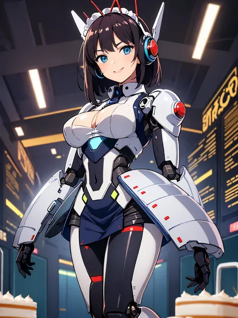 (((1 female:1.8)))、(((full body description)))、(((Standing depiction)))、(((9th class)))、Beautiful woman in moe pose in futuristic white shiny heavy armored robot suit、perfect android girl, gynoid cyborg body, perfect anime cyborg woman, beautiful female an...