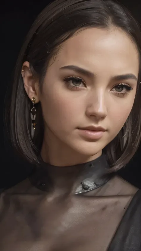 ((black background))､(((close up of face))), (model shooting style), (Highly detailed CG Unity 8K wallpaper), (world portraits&#39;The most beautiful artwork), (Medieval dresses), Professional majestic oil painting by Ed Blinky, liver gailan, Studio Ghibli...