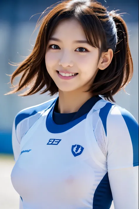 (((short-range, long distance, Winters))), 1 Beautiful Girl, Snow Stadium, Super detail armpits, ((Track & Field Athletes Women)), (((Alone))), ((Short-cut hairstyles)), Competition uniforms, ((stadium)), Transcendent cute, A slight smile, Beautiful breast...