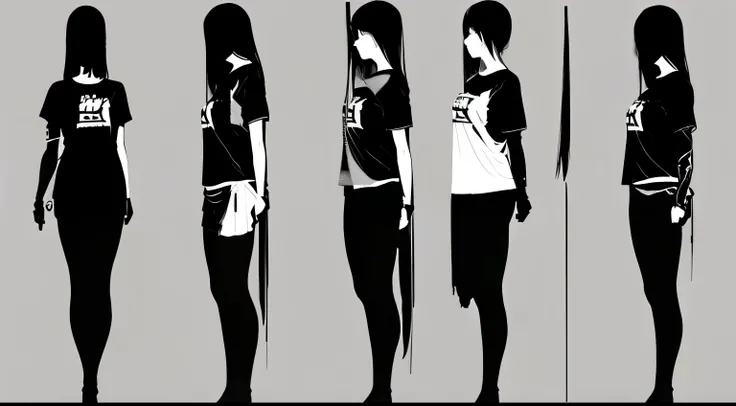 (very delicate and beautiful）、suicide、knife、（Ｔshirt）woman、Offensive photo、solo、（silhouette）、（With movement）、dark background、Black figure、（silhouette）、slender body、background at room、Single unit、sad、1 person、