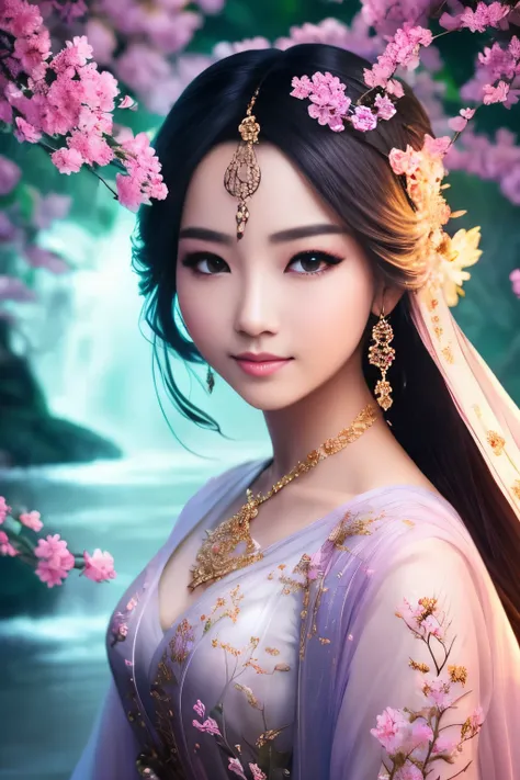 absolute beauty, jade beauty, face of the goddess, heroine xianxia, lots of silk, (best quality,4k,8k,hight resolution,masterpie...