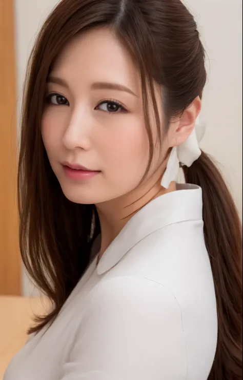 (best quality, 8k, 32k, masterpiece, uhd:1.2), from behind, 1 girl, beautiy japanese office lady, (smile:0.5), (looking at the v...