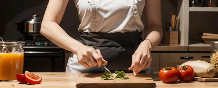 woman cooking something healthy, super detalhado, 4k