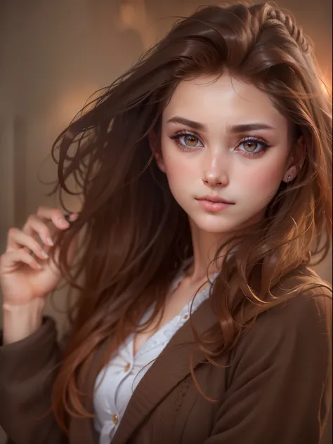 Beautiful girl photographer, brown-hair, brown eye, (8K, photo in RAW format, beste-Qualit, tmasterpiece:1.2), Ultra-detailed, (high-detailed skin:1.2), 8K UHD, DSLR camera, soft-lighting, hiquality