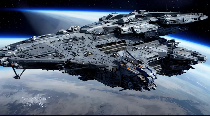 A spaceship on fire masterpiece, best quality:1.2),