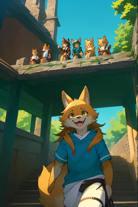 cover_page, super high resolution, detailed background, World Heritage Site, 6+boys, 6+girls, Happy, joyful, absurdres(Photos of solo travelers)(kemono, furry anthro),