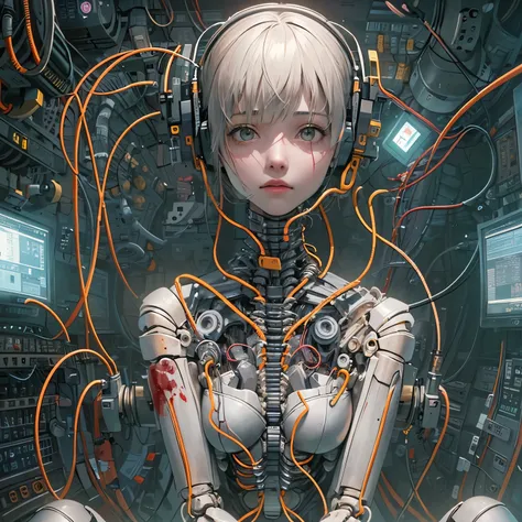 (((masterpiece))), (((best quality))), ((Super detailed)), (Highly detailed CG illustrations), ((extremely delicate and beautiful)),(Cute and delicate face),Light,((1Mechanical Girl)),alone,whole body,(Machine made joints:1.4),((mechanical limbs)),(Eruptin...