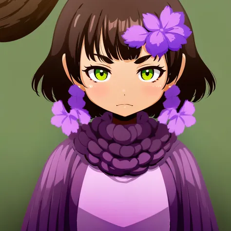 Miyu: (5’6’, brown hair with purple highlights, light skin, dark green eyes)

*she’s pretty attractive though*