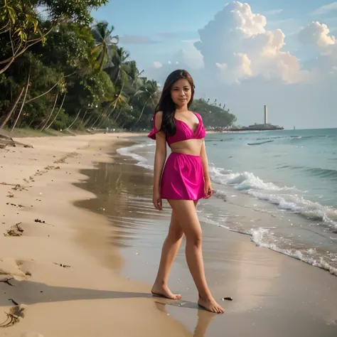 Wanita cantik Indonesia di pantai 