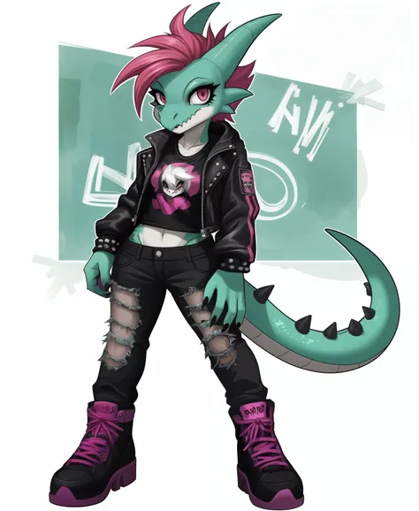 female kobold, punk skater chick