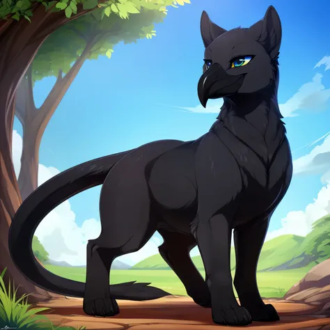 ((black_gryphon)), all_black_panther_body, (feral_quadruped), (by shikaro), (by inno-sjoa), (by asaneman), (by dagasi), female, ...