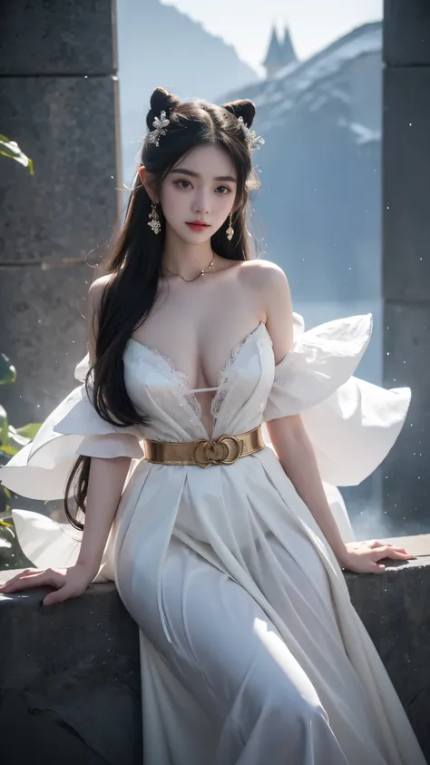 keqingdef,keqingopulent,keqingrnd, In the depths of Wonderland，The moonlight falls like water，foggy room，The figure of the heroine is vaguely visible，Just like the fairy in the painting，Slender sexy legs，Very nice legs，Beautiful big breasts而又带着一丝mystery的色彩...