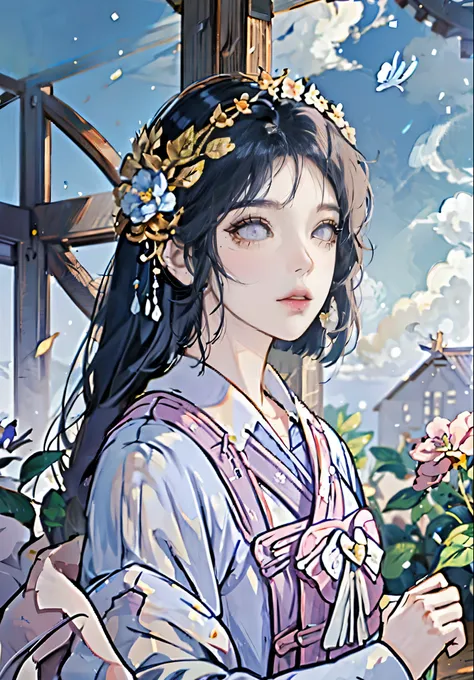 anime girl with dark blue hair wearing a blue dress, artwork in the style of guweiz, beautiful anime portrait, guweiz, beautiful anime girl, beautiful anime style, anime girl with dark blue hair, anime style. 8k, in the art style of bowater, beautiful digi...