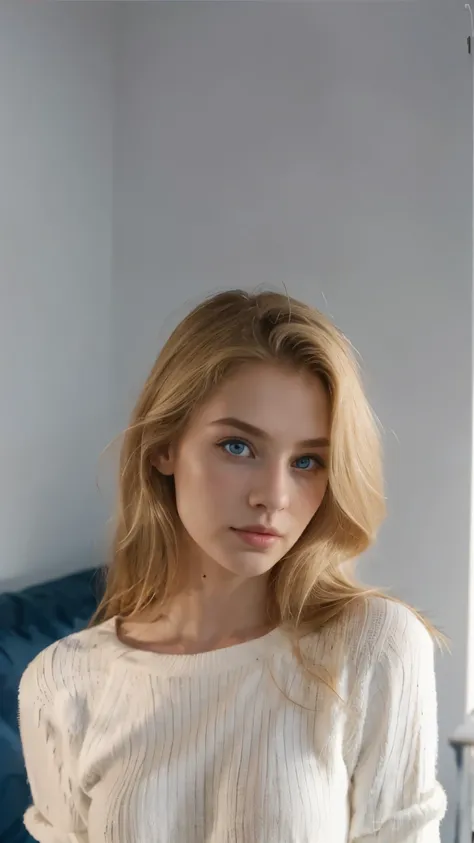 Perfect beauty, blonde hair, blue eyes