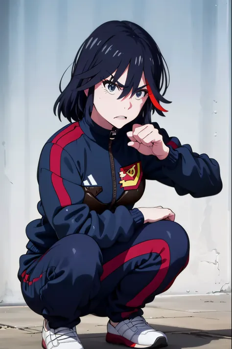 (best quality,ultra-detailed,realistic:1.37), a very confidant badass arrogant cocky boss bitch attitude hoshino 1 solo ryuuko m...