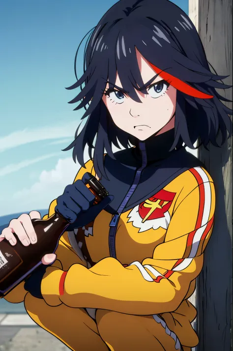 (best quality,ultra-detailed,realistic:1.37), a very confidant badass arrogant cocky boss bitch attitude hoshino 1 solo ryuuko m...