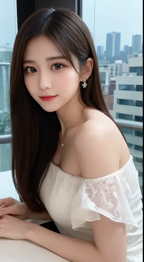 table top, highest quality, shape, Super detailed, finely, High resolution, 8k wallpaper, 完璧なダイナミックな構shape, beautiful and detailed eyes, classy and gorgeous winter dress,straight hair,,natural color lip,smile,20 year old girl、cute、Sexy looking at camera,Al...