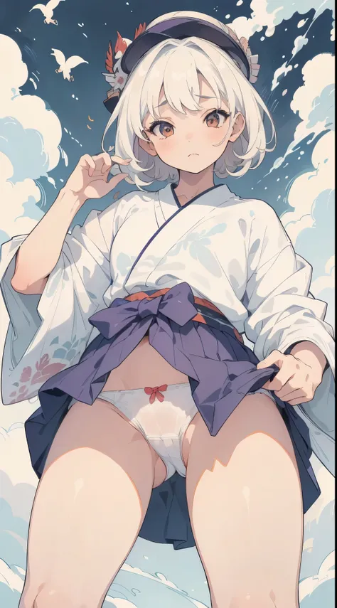 (Super high quality)、(super high quality)、(最高masterpiece)、(32K)、tradition、(Ukiyo-e)、Caricatures of birds and beasts、girl、rabbit、frog、Hokusai、small butt、thin thighs、
masterpiece、highest quality、beautiful、(accidental upskirt)、(panties are visible)、(Realistic...