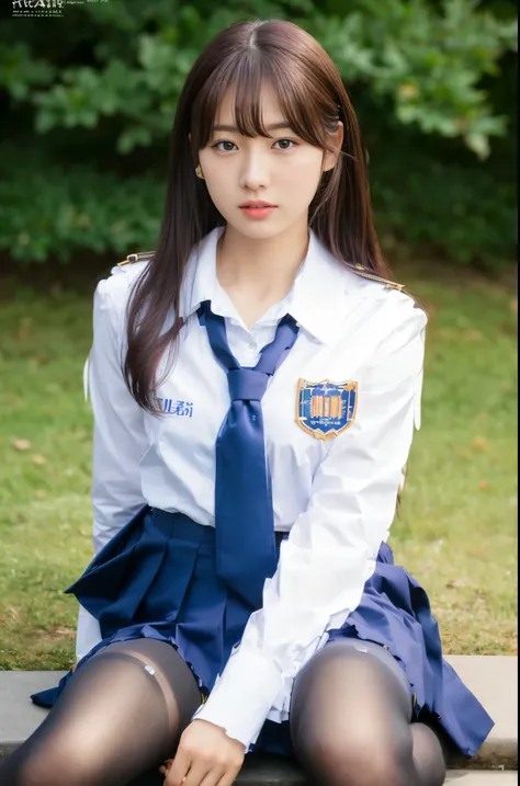 Close-up of a woman wearing a uniform walking in the park、japanese model、Young sensual gravure idol、Young and cute gravure idol、リアルyoung gravure idol、Real Sensual Gravure Idol、young gravure idol、sophisticated gravure idol、Yoshitomo Nara、Young skinny gravur...