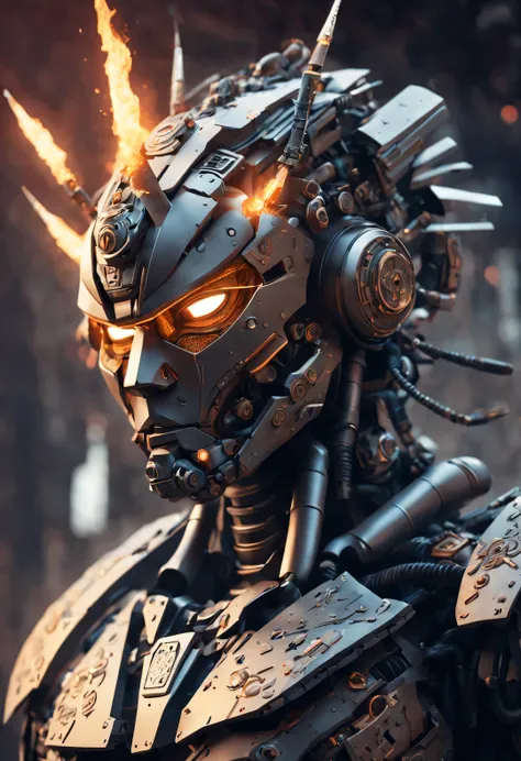 Cyber warrior wearing mecha (There is a pagoda on the head), his whole body,
Gediminas Plankevicius shredded paper, Metal fragments, cyberpunk, atom punck, volcanic ash, realism, Sunset, movie lighting, Realistic photos, studio photography, human developme...