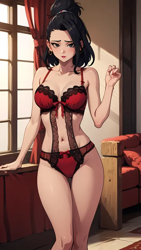 kale, red lingerie,