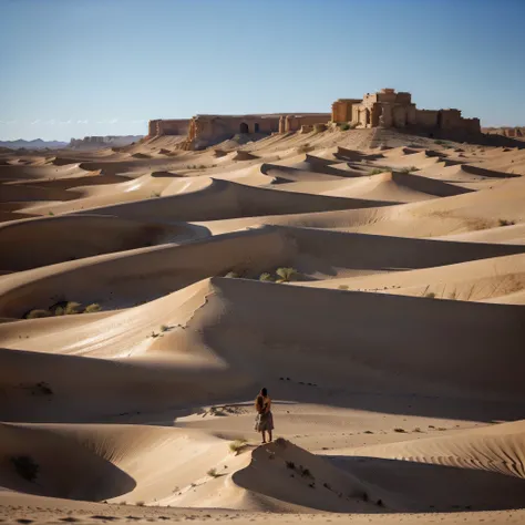 (bestquality,4k,8k,highres,masterpiece:1.2),ultra-detailed,realistic,desert landscape, sandy dunes, endless horizon, warm golden sunlight, mirage, exotic oasis, cacti, camel, nomadic culture, sandstorms, vast emptiness, breathtaking colors, remote solitude...