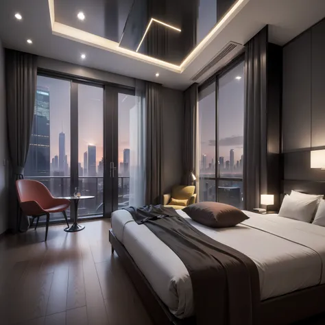 Skyscraper Hotel Rooms　top-quality　a gorgeous　rich　high class　​masterpiece　超A high resolution