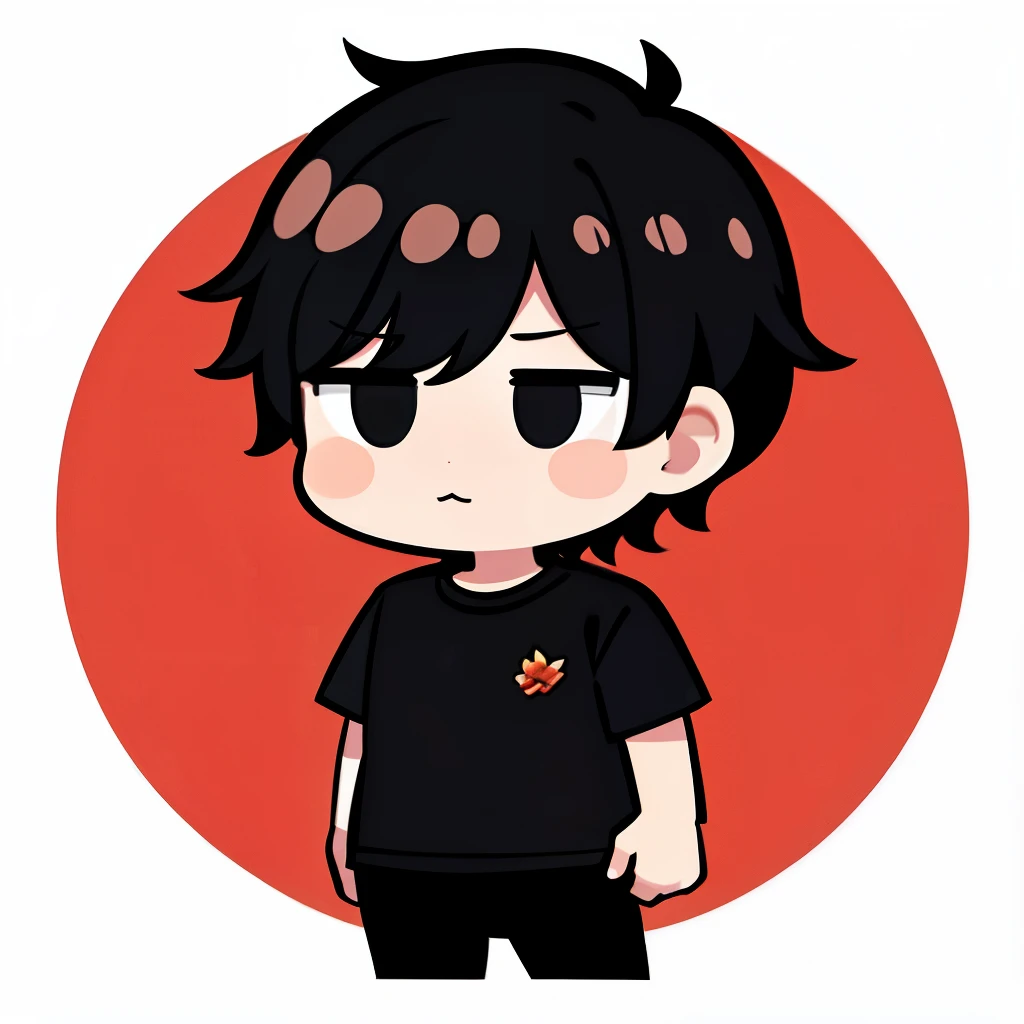 a cartoon boy with a black shirt and black pants, official fanart, high quality fanart, jungkook, 🍁 cute, chibi art, advanced digital chibi art, chibi, wan adorable korean face, black haired yoongi, official illustration, smol, cute art style, by Kanbun Ma...