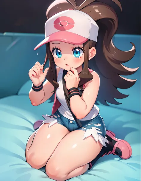 (best quality,4k,ultra-detailed,highres:1.2),photorealistic, hilda pokemon, def1, full body, curvy body, beautiful detailed eyes...