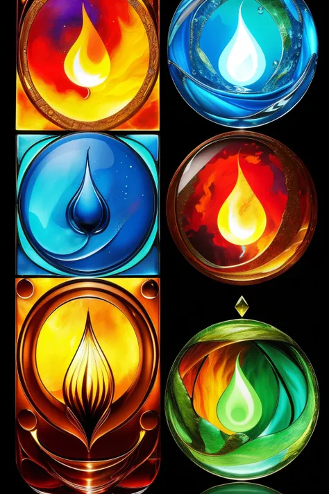 four elements avatar style: earth, water, fire, air – harmoniously blended intricate designs.

earth element: robust, grounded a...