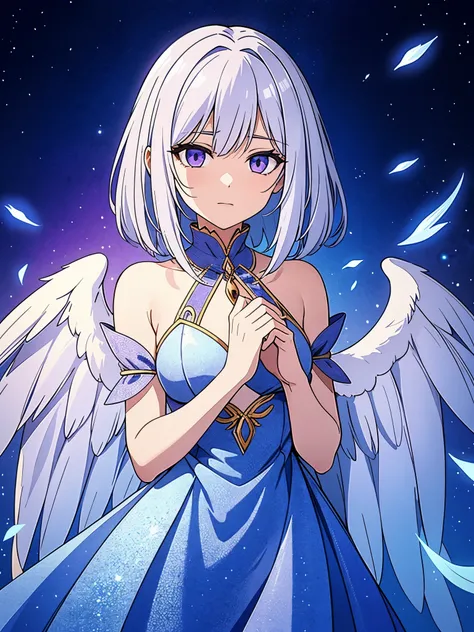 adult female has short silver-white hair that flows like moonlight, and her face is adorned with subtle runic tattoos that softly illuminate when touched by magical energies. Her captivating amethyst eyes reflect a profound connection to the mystical force...