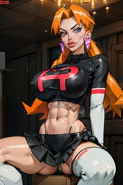 ((masterpiece)),best quality,1girl,mag ,, (gigantic breasts:1.3),wide hips,thick thighs,light particles,sitting,spread legs,arms behind back,spacecraft interior,bedroom,(science fiction),from below, ((intricate lighting)), ((slendered abs:1.3)), v cut abs,...